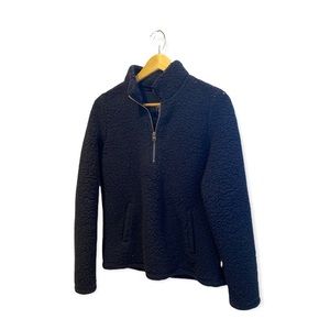 Abercrombie & Fitch : navy blue Sherpa quarter zip pullover